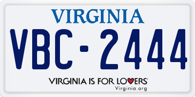 VA license plate VBC2444