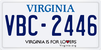 VA license plate VBC2446