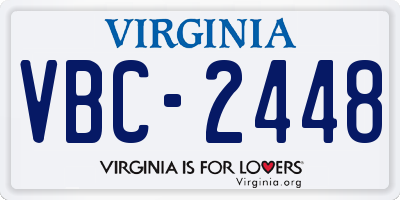 VA license plate VBC2448