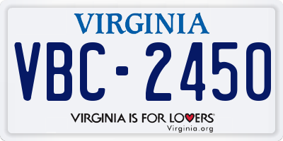 VA license plate VBC2450