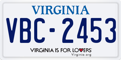 VA license plate VBC2453