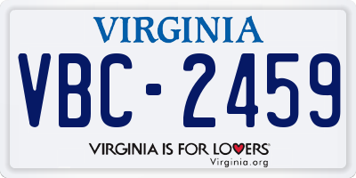 VA license plate VBC2459