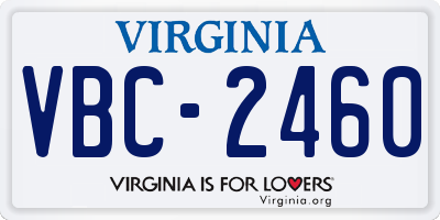 VA license plate VBC2460