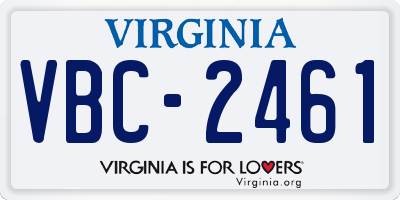 VA license plate VBC2461