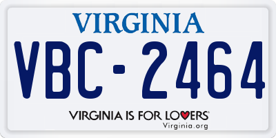 VA license plate VBC2464
