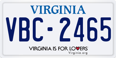 VA license plate VBC2465