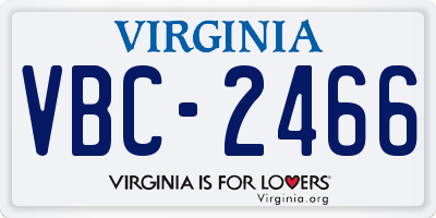 VA license plate VBC2466