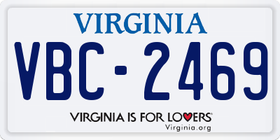 VA license plate VBC2469