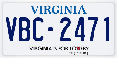 VA license plate VBC2471