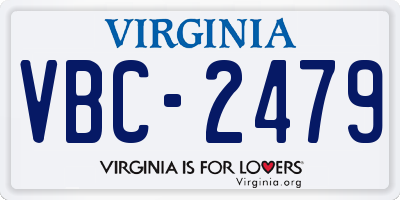VA license plate VBC2479
