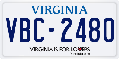 VA license plate VBC2480