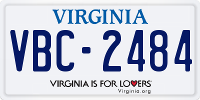 VA license plate VBC2484