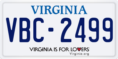 VA license plate VBC2499