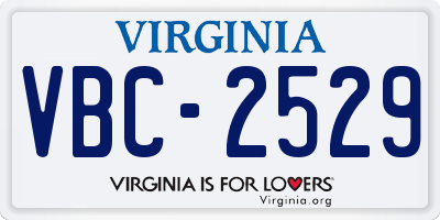 VA license plate VBC2529