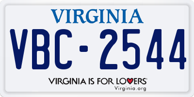 VA license plate VBC2544
