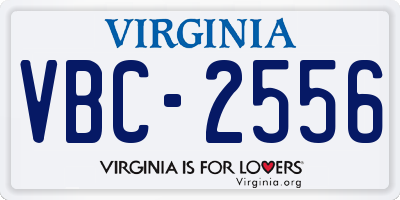 VA license plate VBC2556