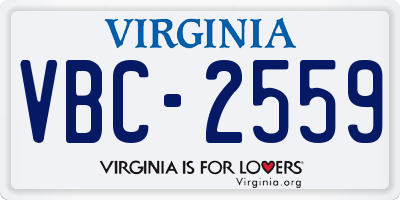 VA license plate VBC2559