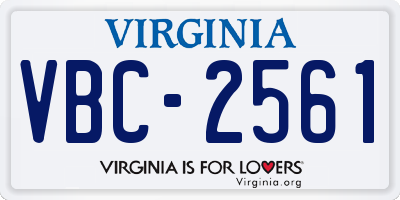 VA license plate VBC2561