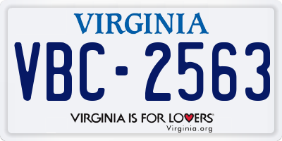 VA license plate VBC2563
