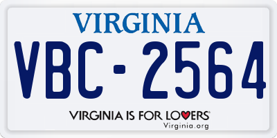 VA license plate VBC2564
