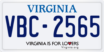 VA license plate VBC2565