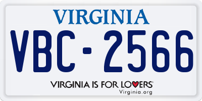 VA license plate VBC2566
