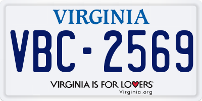 VA license plate VBC2569