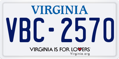 VA license plate VBC2570