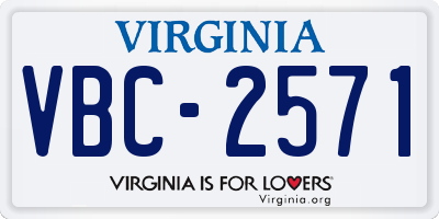 VA license plate VBC2571