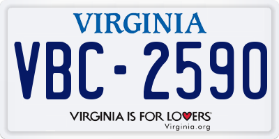 VA license plate VBC2590