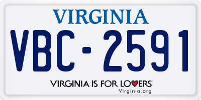 VA license plate VBC2591