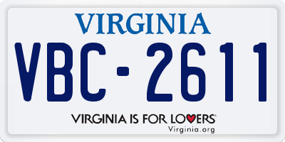 VA license plate VBC2611