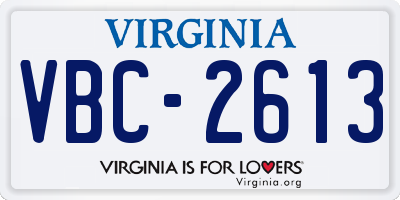 VA license plate VBC2613