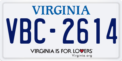 VA license plate VBC2614