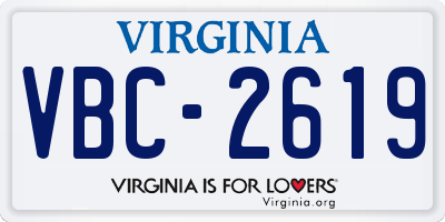 VA license plate VBC2619