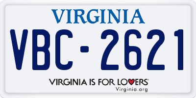 VA license plate VBC2621