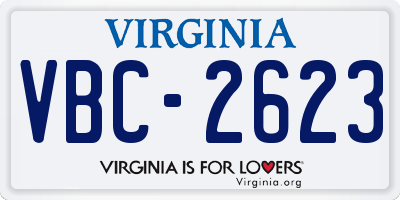 VA license plate VBC2623
