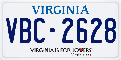 VA license plate VBC2628