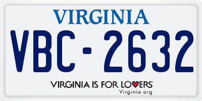 VA license plate VBC2632