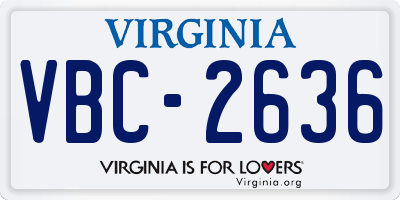 VA license plate VBC2636