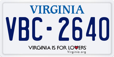 VA license plate VBC2640