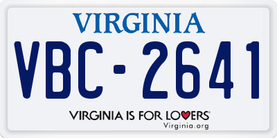 VA license plate VBC2641
