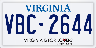 VA license plate VBC2644