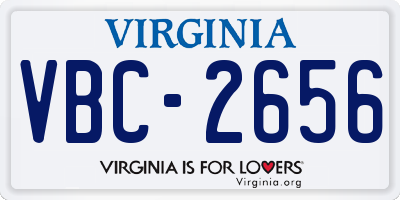 VA license plate VBC2656