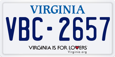 VA license plate VBC2657