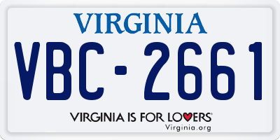 VA license plate VBC2661