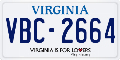 VA license plate VBC2664