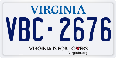 VA license plate VBC2676