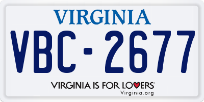 VA license plate VBC2677