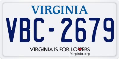 VA license plate VBC2679